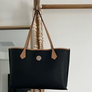 Giani Bernini Black and Tan Tote Bag